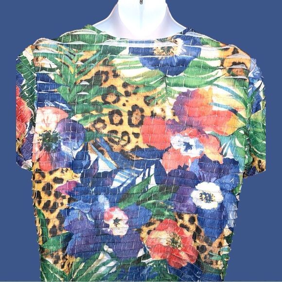 Alfred Dunner multi layered floral and animal print top! New - Picture 5 of 7